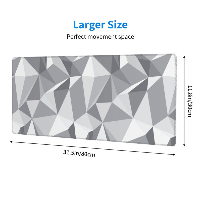 Echoserein لوحة ماوس ألعاب رمادية هندسية كبيرة مقاس XL، حصيرة مكتبية مجردة طويلة وممتدة، لوحة ماوس كبيرة لإكسسوارات ديكور المكتب المنزلي - Image 3